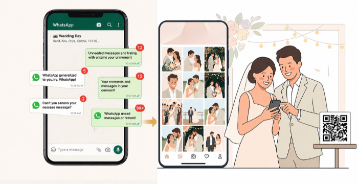No More WhatsApp Groups: Best Way to Share Wedding Photos with Guests in 2026