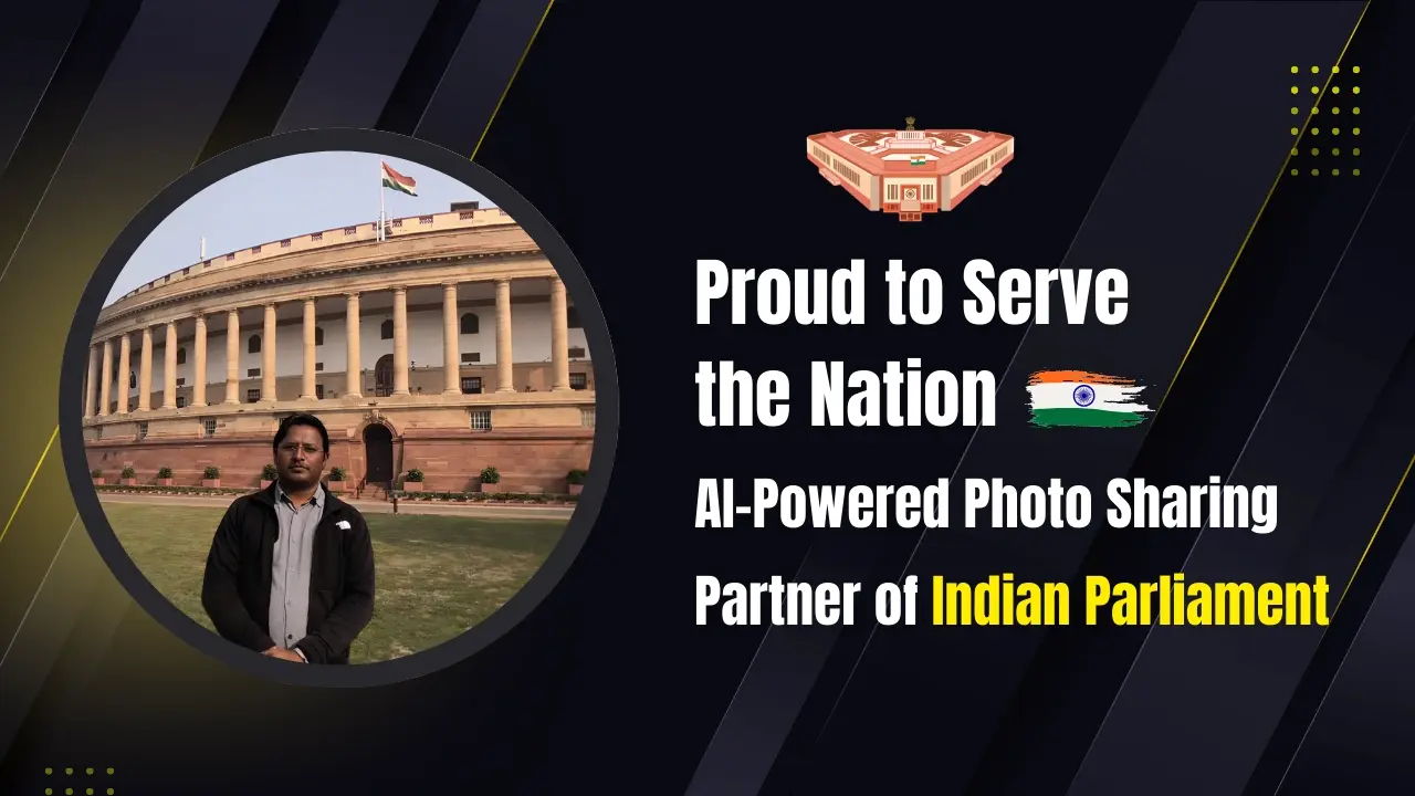 Proudly Serving as the AI-Powered QR Code Photo Sharing Partner of the Indian Parliament